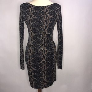 Snake Sparkling Long Sleeve Bodycon Dress
